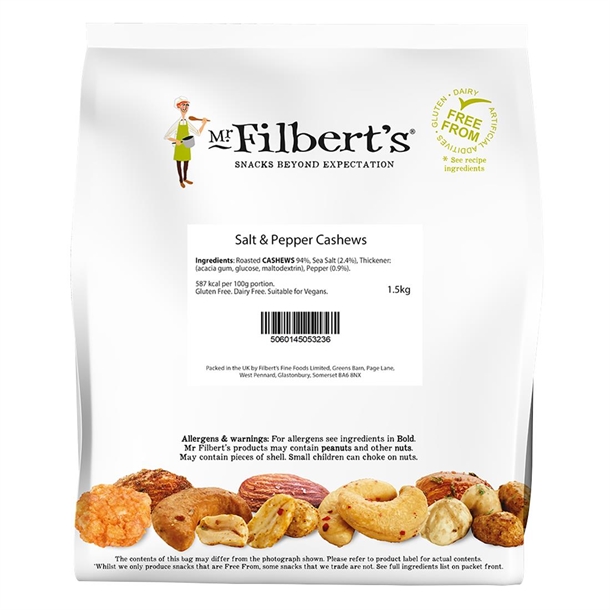 Mr Filberts Loose Serve Catering Bag Salt & Pepper Cashews - 1.5kg