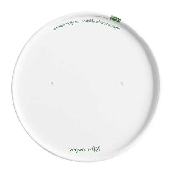 Vegware Soup Container Hot Lid Paper 115-Series (Pack 500)