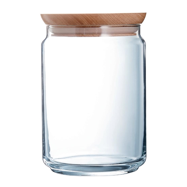 Arc Pure Jar & Wood Lid - 1Ltr (Pack 6) (B2B)