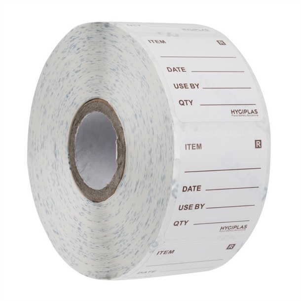 Hygiplas Removable Food Prep Label - 35x35mm (Roll 1000) FSC MiX