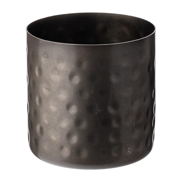 Utopia Black Vintage Steel Hammered Chip Cup - 85mm) (Pack 12) (B2B)