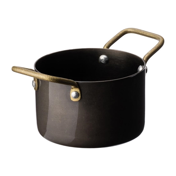 Utopia Black Vintage Steel Mini Casserole Dish - 90mm (Pack 6) (B2B)
