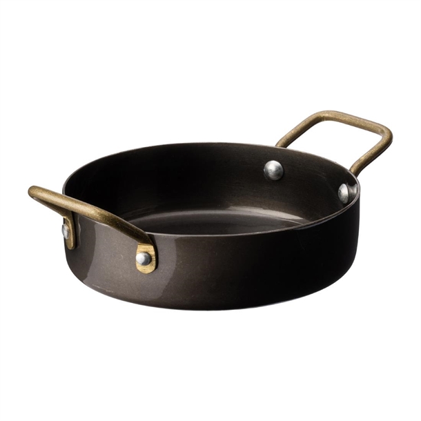 Utopia Black Steel Mini Casserole Dish - 122.5mm (Pack 6) (B2B)