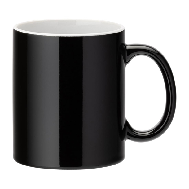 Utopia Pure White Straight-Sided Mug Black - 340ml (Pack 12) (B2B)
