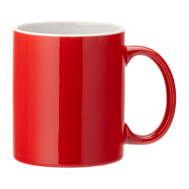 Utopia Pure White Straight-Sided Mug Red - 340ml (Pack 12) (B2B)