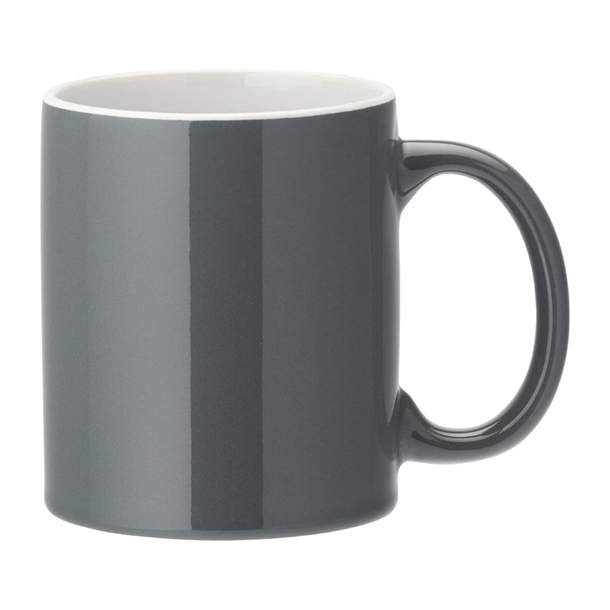 Utopia Pure White Straight-Sided Mug Grey - 340ml (Pack 12) (B2B)