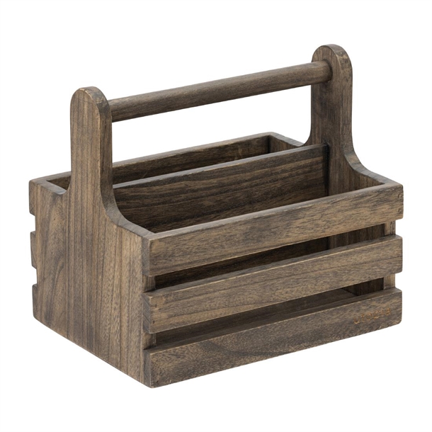 Utopia Medium Rustic Wooden Table Caddy (Pack 2) (B2B)