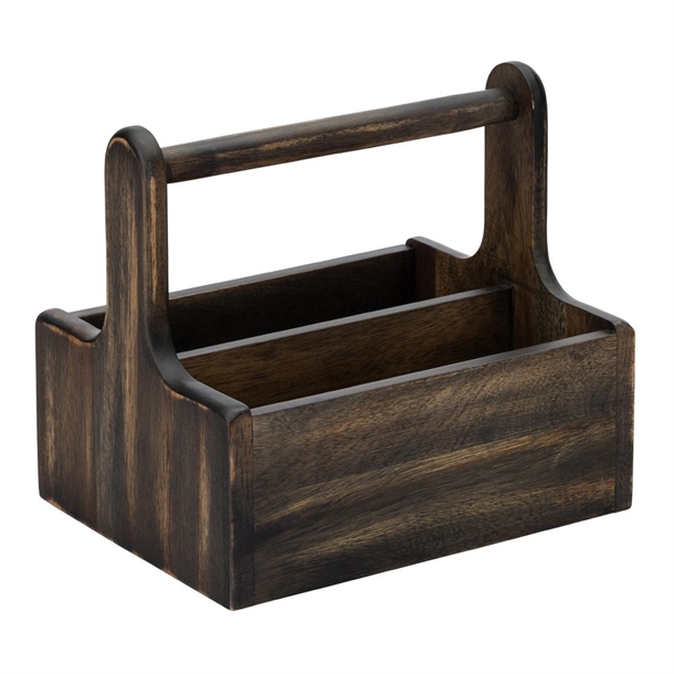 Utopia Medium Black Wooden Table Caddy (Pack 2) (B2B)