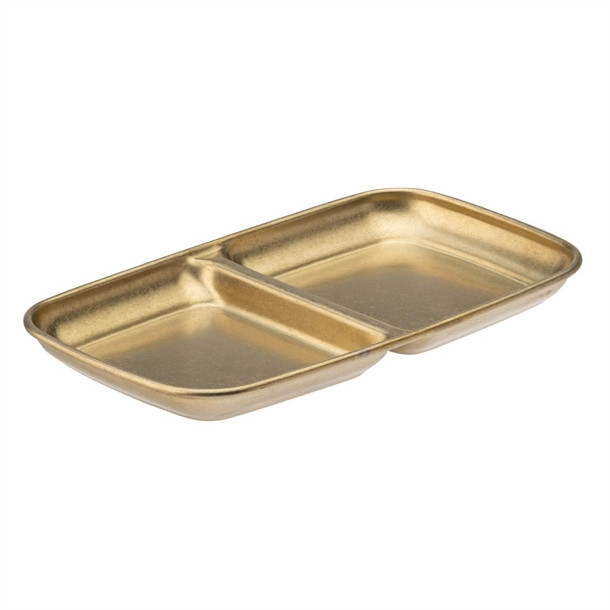 Utopia Gold Artemis Double Dip Tray - 155x90mm (Pack 12) (B2B)