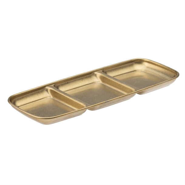 Utopia Gold Artemis Triple Dip Tray - 225x90mm (Pack 12) (B2B)