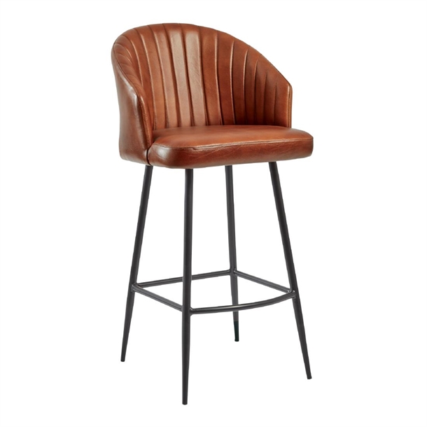 Brooklyn Leather Bar Stool Bruciato Tan (B2B)