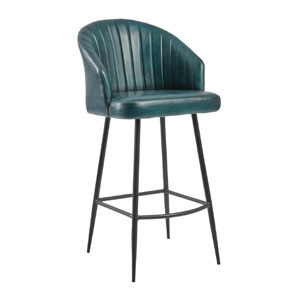 Brooklyn Leather Bar Stool Vintage Blue (B2B)