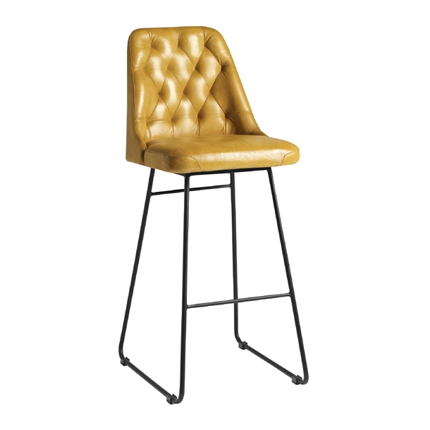 Harland Leather Bar Stool Vintage Gold (B2B)