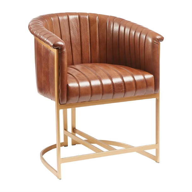 Nolan Armchair Genuine Pecan Brown Leather (B2B)