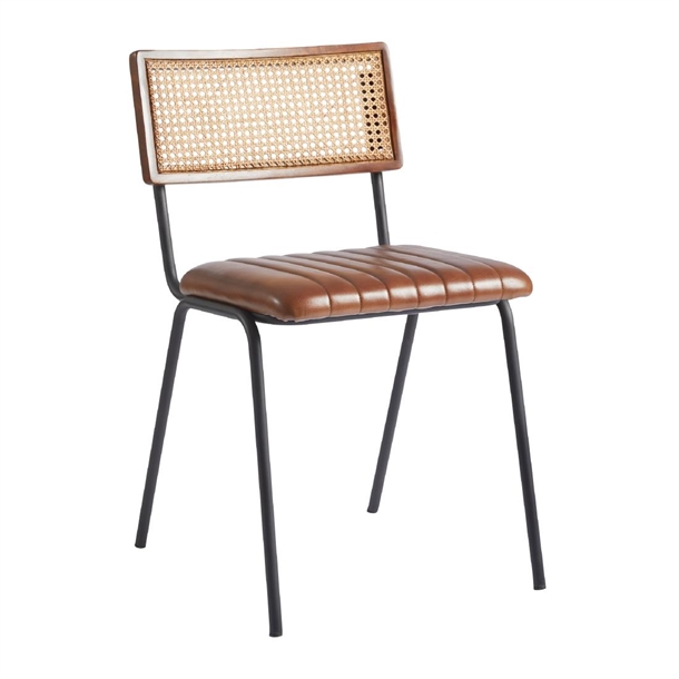 Savanna Sidechair Genuine Pecan Brown Leather (B2B)