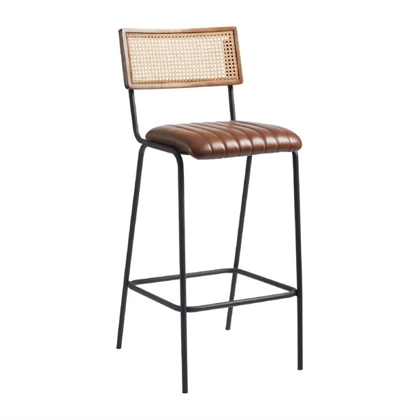 Savanna Barstool Genuine Pecan Brown Leather (Direct)