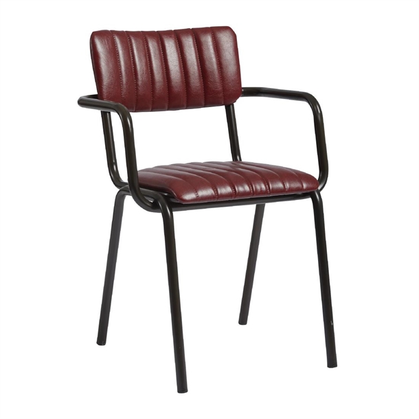 Tavo Stacking Arm Chair Ribbed Lascari Vintage Red (B2B)