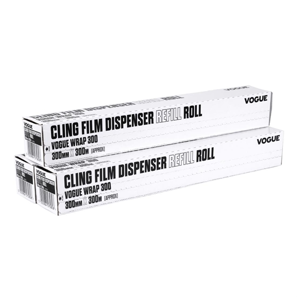 Vogue Wrap300 Cling Film Refill - 300mm x 300m (Pack 3)