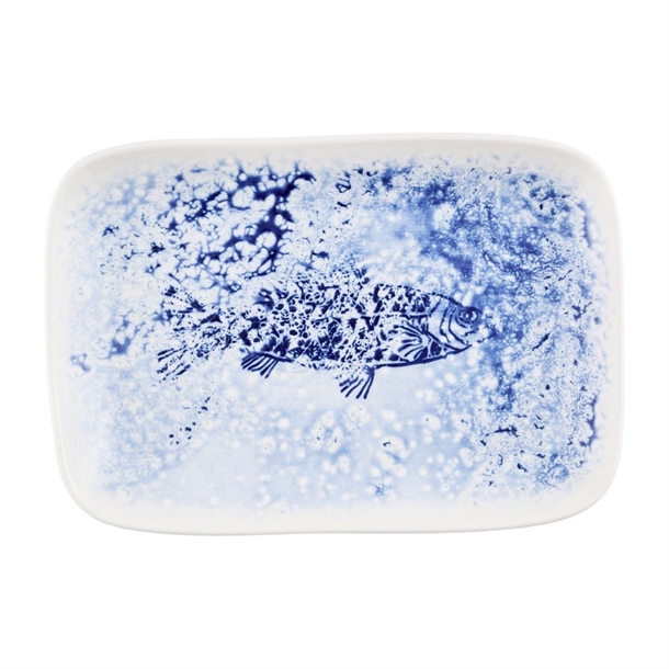 Churchill Inked Fresco Blue Natural Deep Tray - 260x180mm (Pack 6) (B2B)