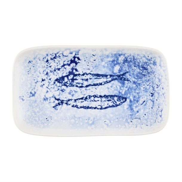 Churchill Inked Fresco Blue Natural Deep Tray - 260x150mm (Pack 6) (B2B)