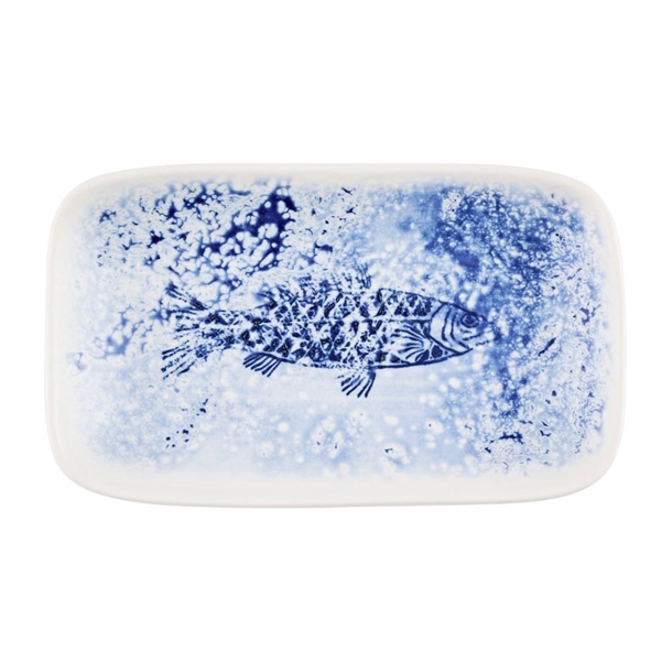 Churchill Inked Fresco Blue Natural Deep Tray - 220x130mm (Pack 6) (B2B)