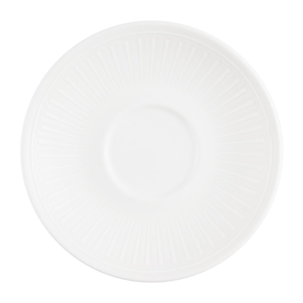 Churchill Era White Café Cappuccino Saucer - 156mm (Pack 12) (B2B)