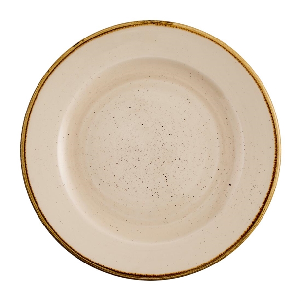 Churchill Stonecast Nutmeg Cream Profile Rimmed Plate - 210mm (Pack 12) (B2B)