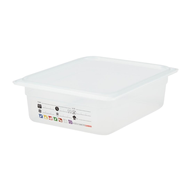 Cambro Safetrak IML Polypropylene Food Storage Container - GN 1/2 100mm