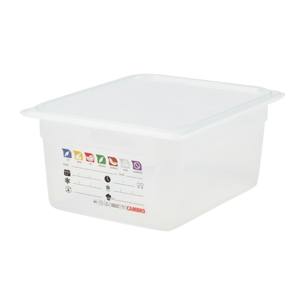 Cambro Safetrak IML Polypropylene Food Storage Container - GN 1/2 150mm