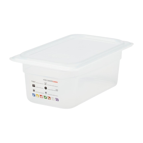 Cambro Safetrak IML Polypropylene Food Storage Container - GN 1/4 100mm