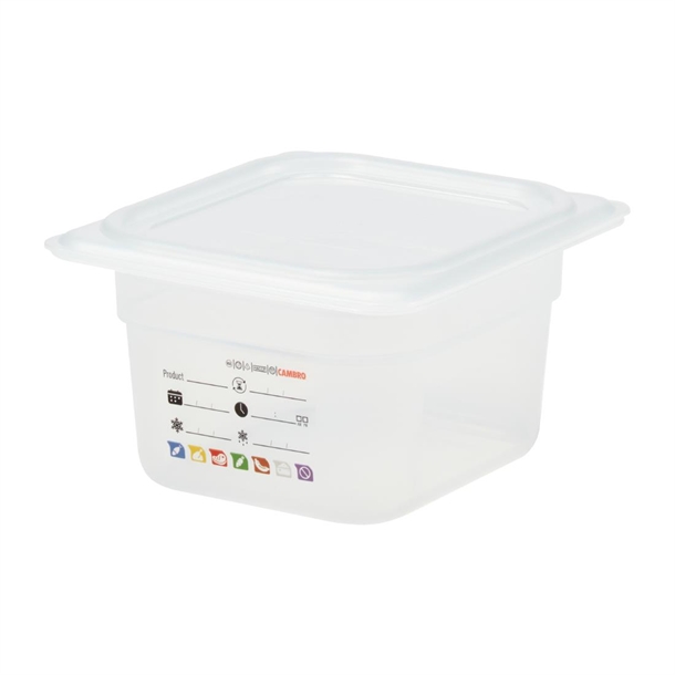 Cambro Safetrak IML Polypropylene Food Storage Container - GN 1/6 100mm