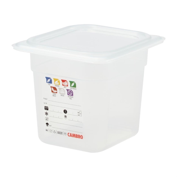 Cambro Safetrak IML Polypropylene Food Storage Container - GN 1/6 150mm