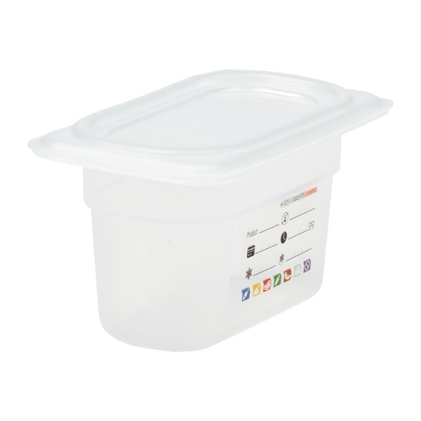Cambro Safetrak IML Polypropylene Food Storage Container - GN 1/9 100mm