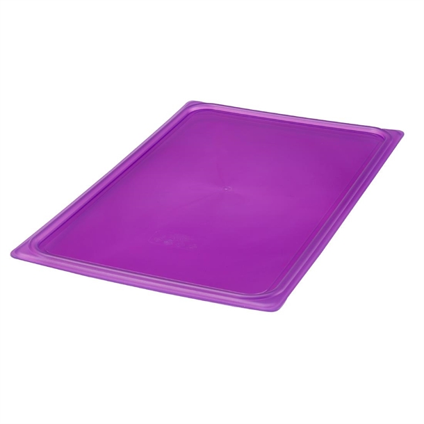 Cambro Safetrak IML Polypropylene Purple Seal Lid - GN 1/1