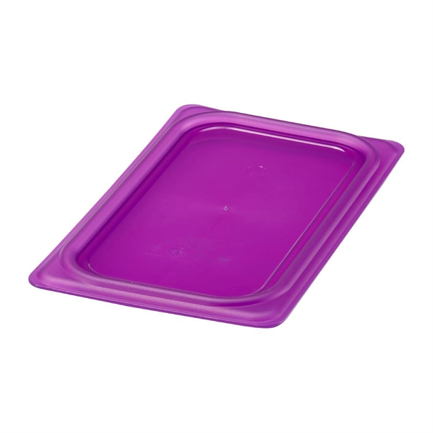Cambro Safetrak IML Polypropylene Purple Seal Lid - GN 1/4