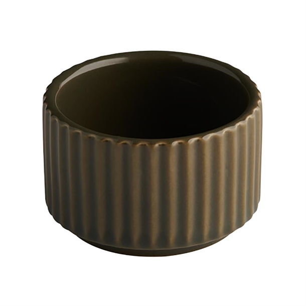 APS THE GRID Brown Porcelain Bowl - 45ml 60x40mm (Pack 12) (B2B)