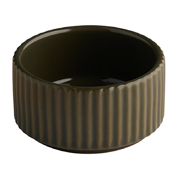 APS THE GRID Brown Porcelain Bowl - 70ml 75x40mm (Pack 6) (B2B)