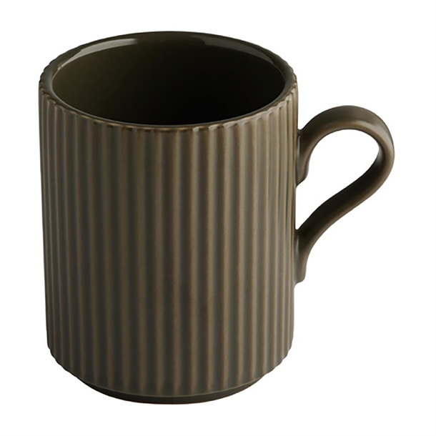APS THE GRID Brown Porcelain Coffee Mug - 240ml 75x95mm (Pack 6) (B2B)