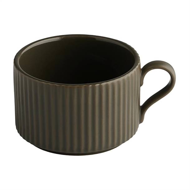 APS THE GRID Brown Porcelain Cappuccino Cup - 200ml 90x60mm (Pack 6) (B2B)