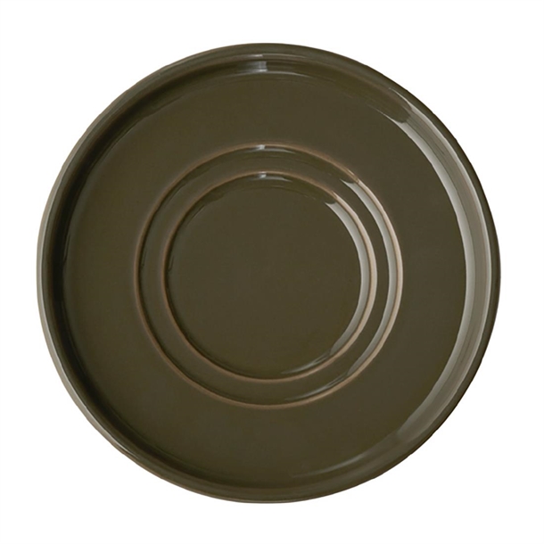 APS THE GRID Brown Porcelain Espresso Saucer - 125x20mm (Pack 6) (B2B)
