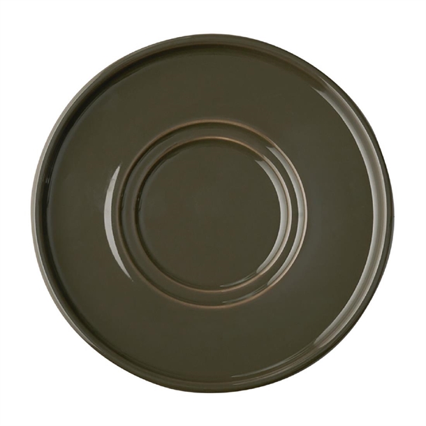 APS THE GRID Brown Porcelain Saucer - 160x20mm (Pack 6) (B2B)