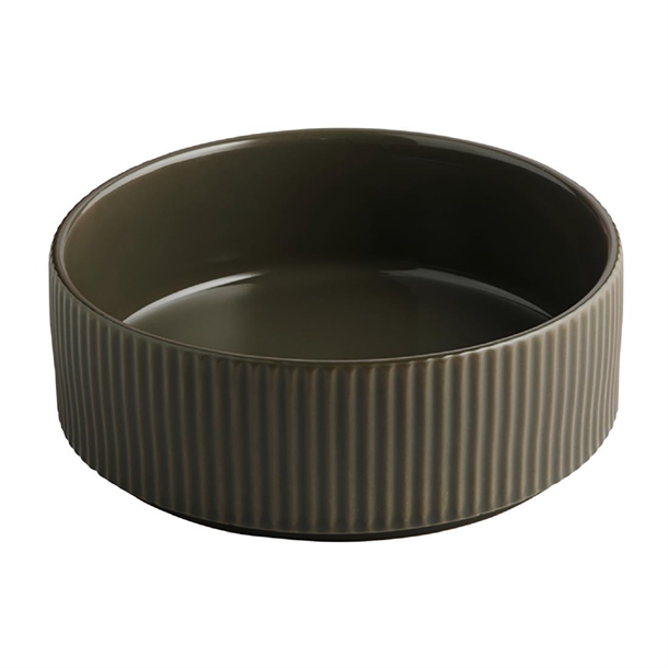 APS THE GRID Brown Porcelain Bowl - 550ml 160x60mm (Pack 6) (B2B)