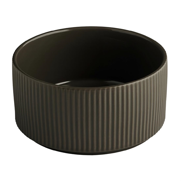 APS THE GRID Brown Porcelain Bowl - 1.6Ltr 160x80mm (Pack 6) (B2B)
