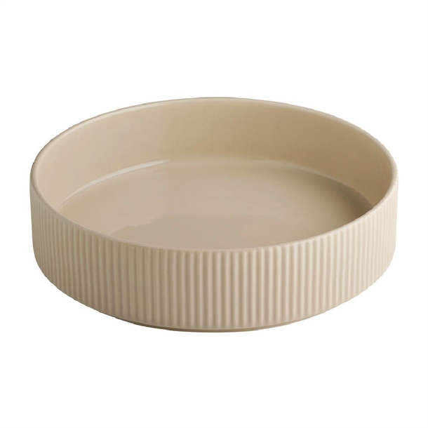APS THE GRID Porcelain Walled Plate Sand - 230x60mm 1.3Ltr (Pack 3) (B2B)