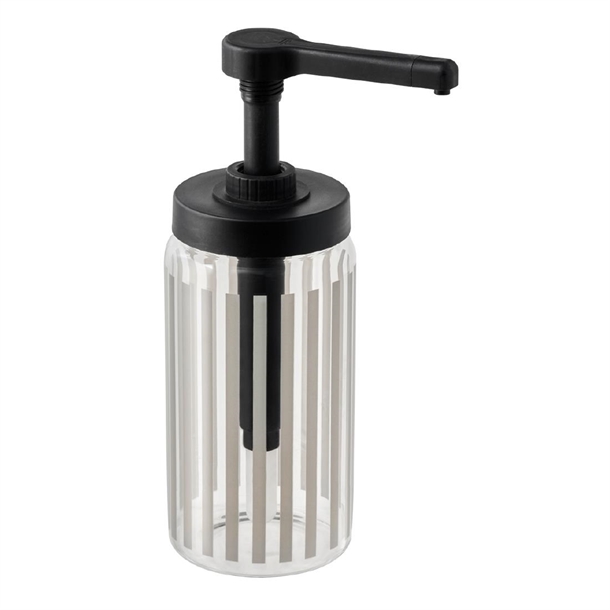 APS DISPENSA Glass Dosing Dispenser Transparent & Grey - 1Ltr (B2B)