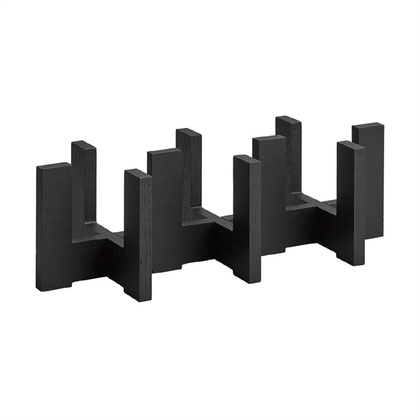 APS Wooden Pedestal For 3 Glass Carafes Black - 410x160x120mm (B2B)