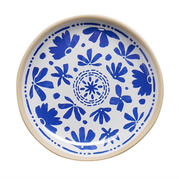 APS FLORYN Melamine Plate White & Blue - 155x20mm (B2B)