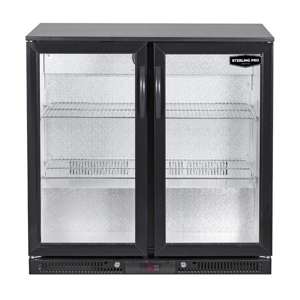 Sterling Pro Green SP2LO-OUT-BK Double Door Outdoor Bottle Cooler Black (Direct)