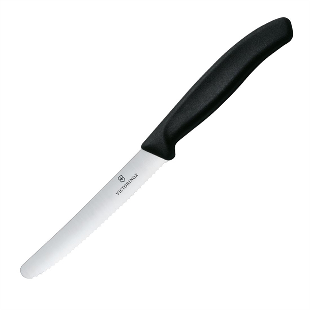 Victorinox Swiss Classic Tomato & Table Knife Wavy Black -  11cm (Pack 6)