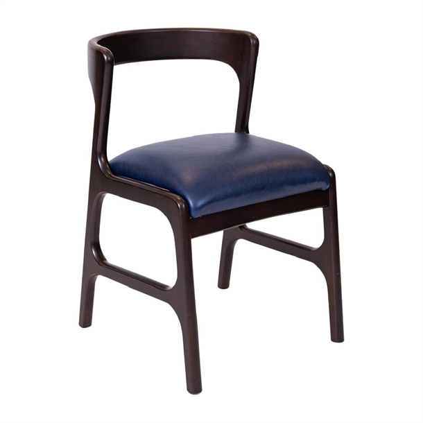 Copenhagen Padded Dining Chair Dark Walnut Bison Midnight Seat (Pack 6) (Direct)